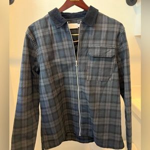 Men’s Top Man Jacket Black/Grey/Navy Plaid Sz L